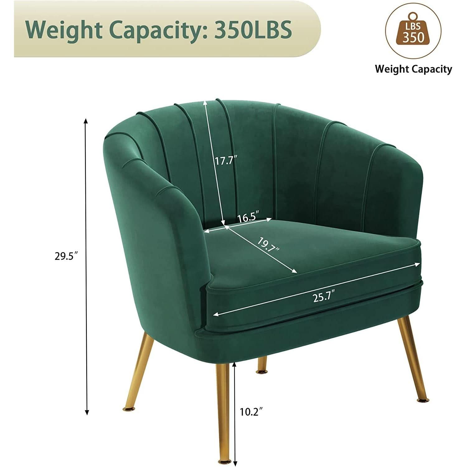 Velvet Accent Chair — Green & Gold