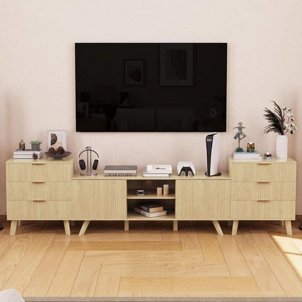 Fluted 3-Drawer Dresser — Natural Wood