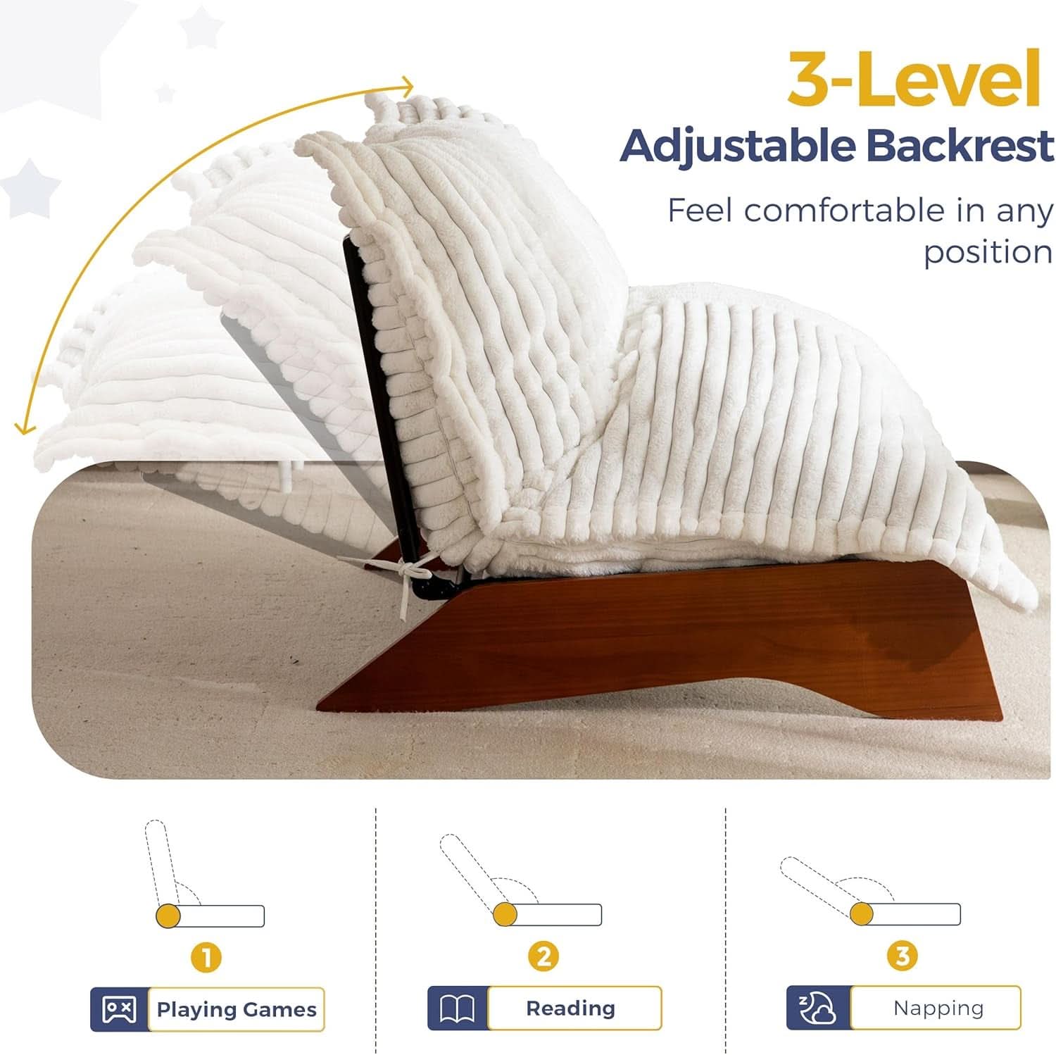 Adjustable Upholstered Chair — Beige