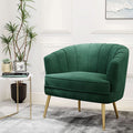 Velvet Accent Chair — Green & Gold