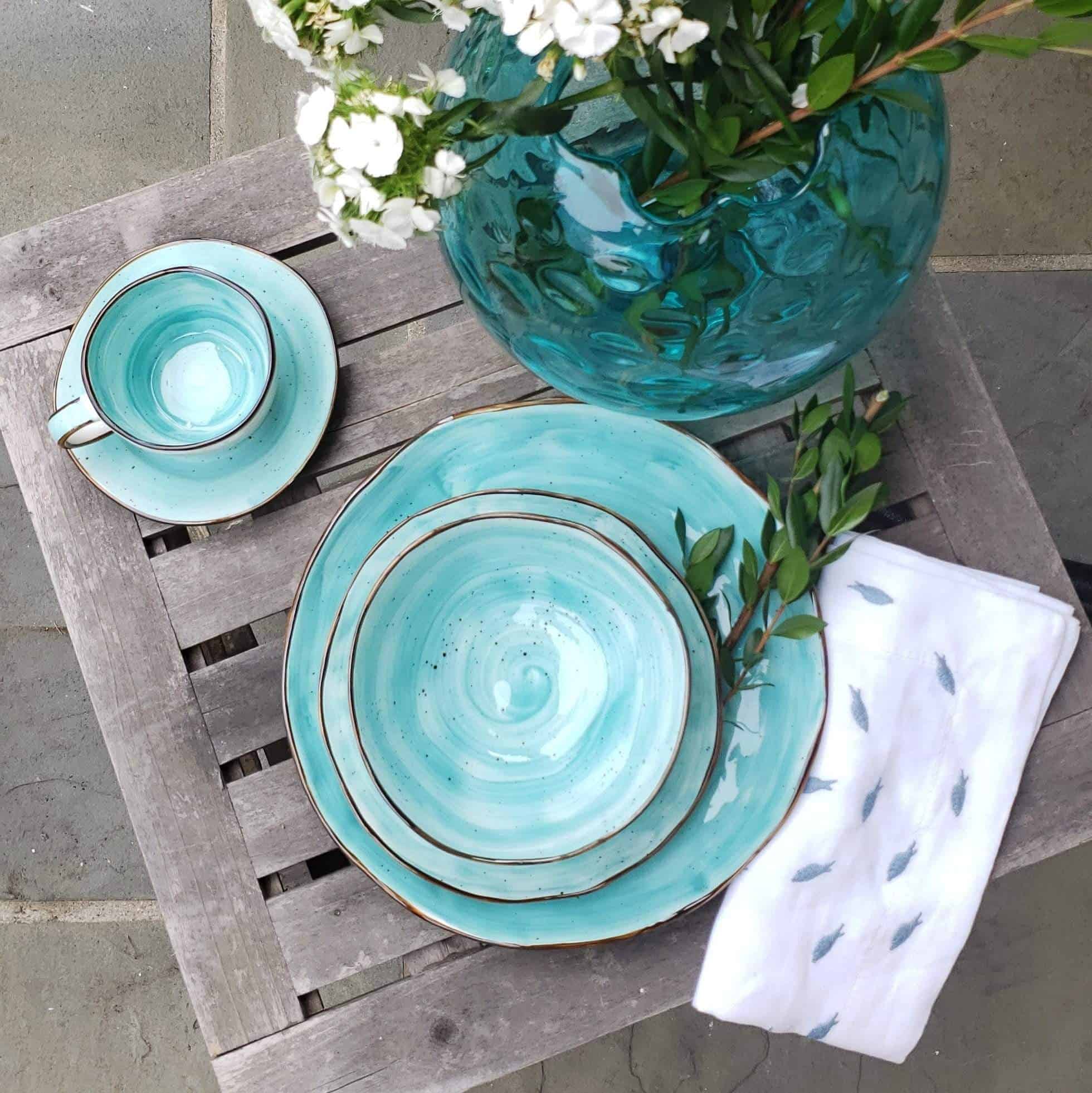 Cabana Dinnerware Set — Turquoise