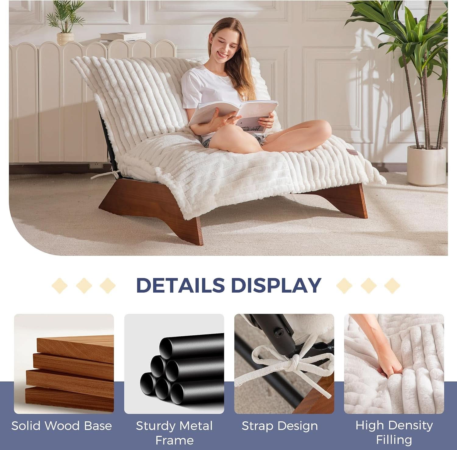 Adjustable Upholstered Chair — Beige