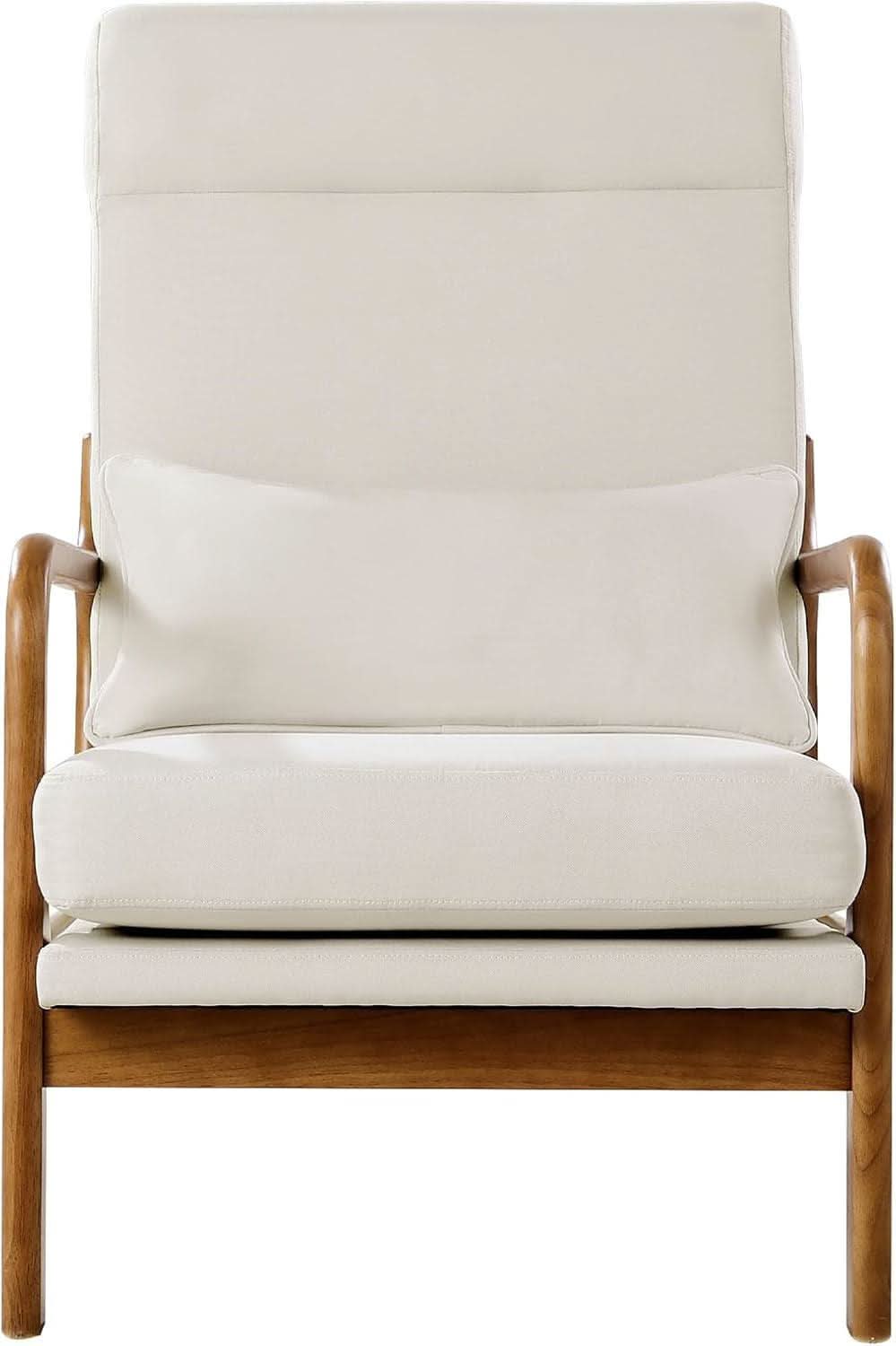 Mid-Century Linen Accent Chair