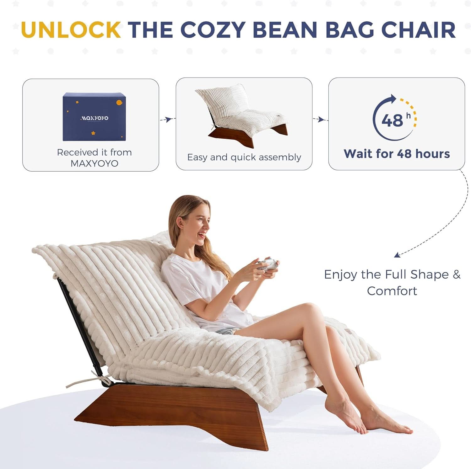 Adjustable Upholstered Chair — Beige