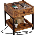 Charging Station Nightstand — Vintage Brown