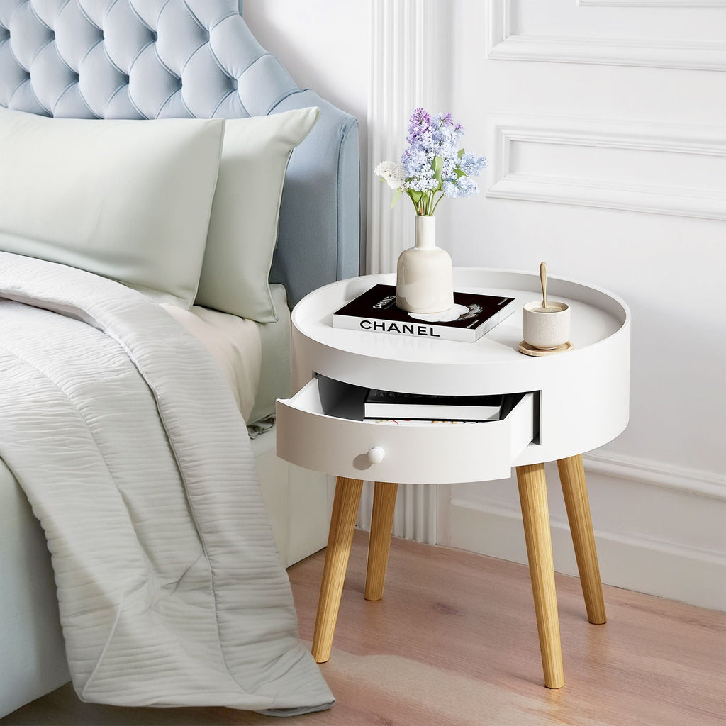 Storage Nightstand — White