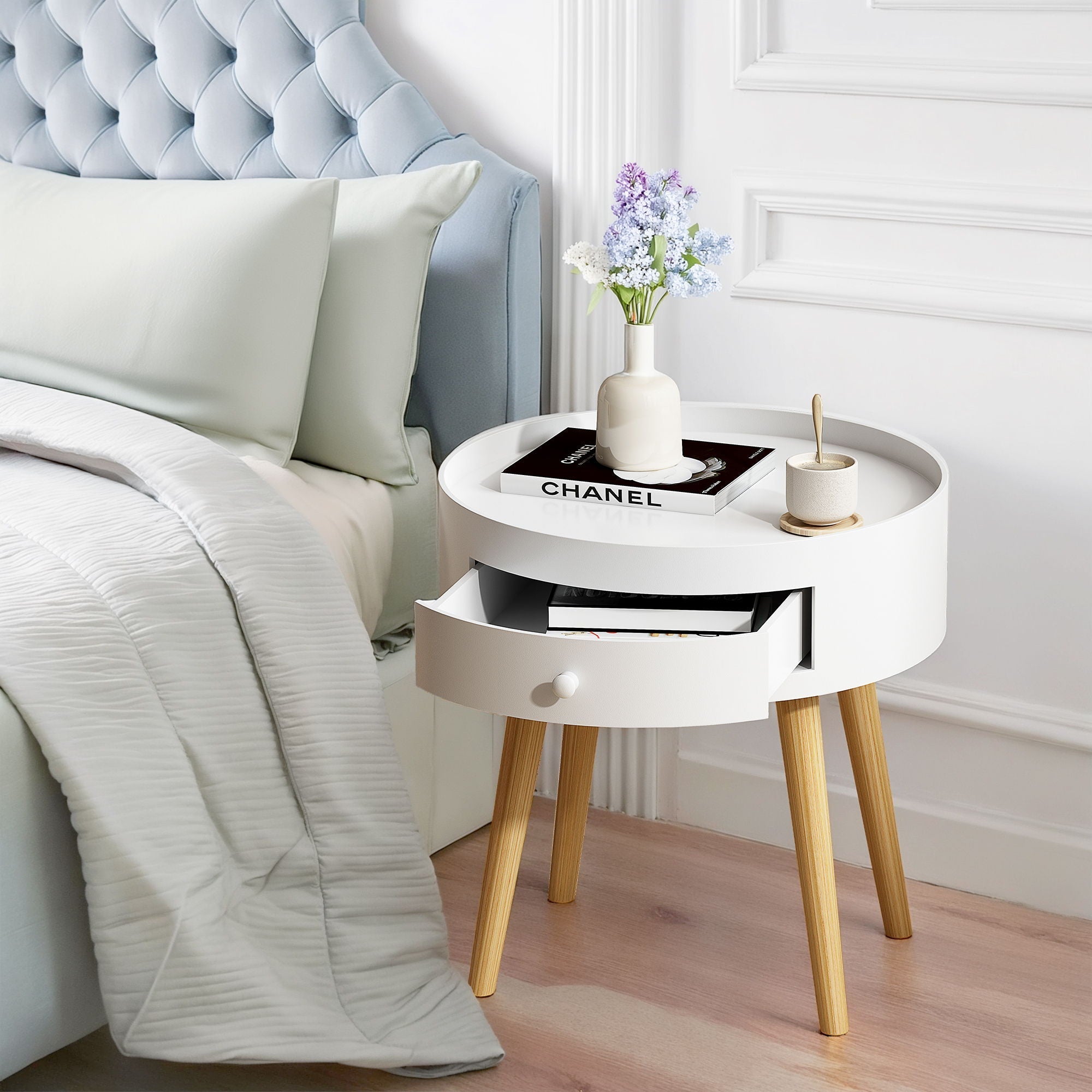 Storage Nightstand — White