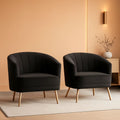Velvet Accent Chair — Black & Gold