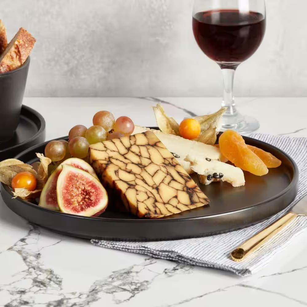 Stoneware Dinnerware Set — Matte Black