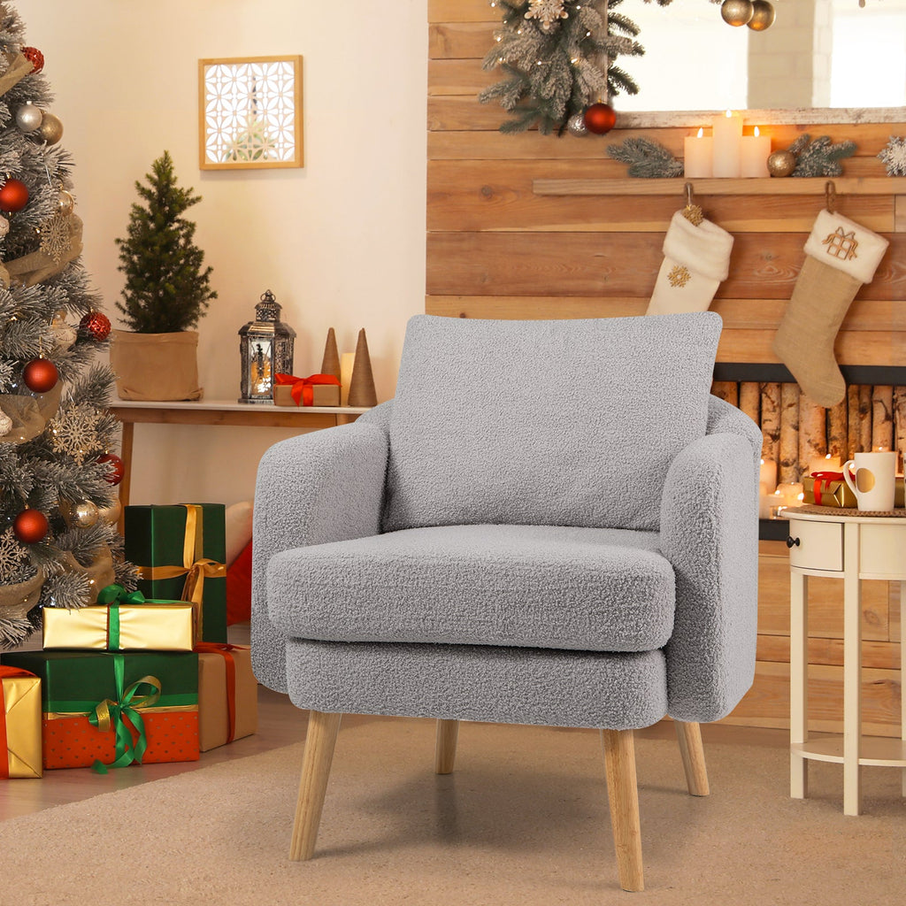 Sherpa Accent Chair — Grey
