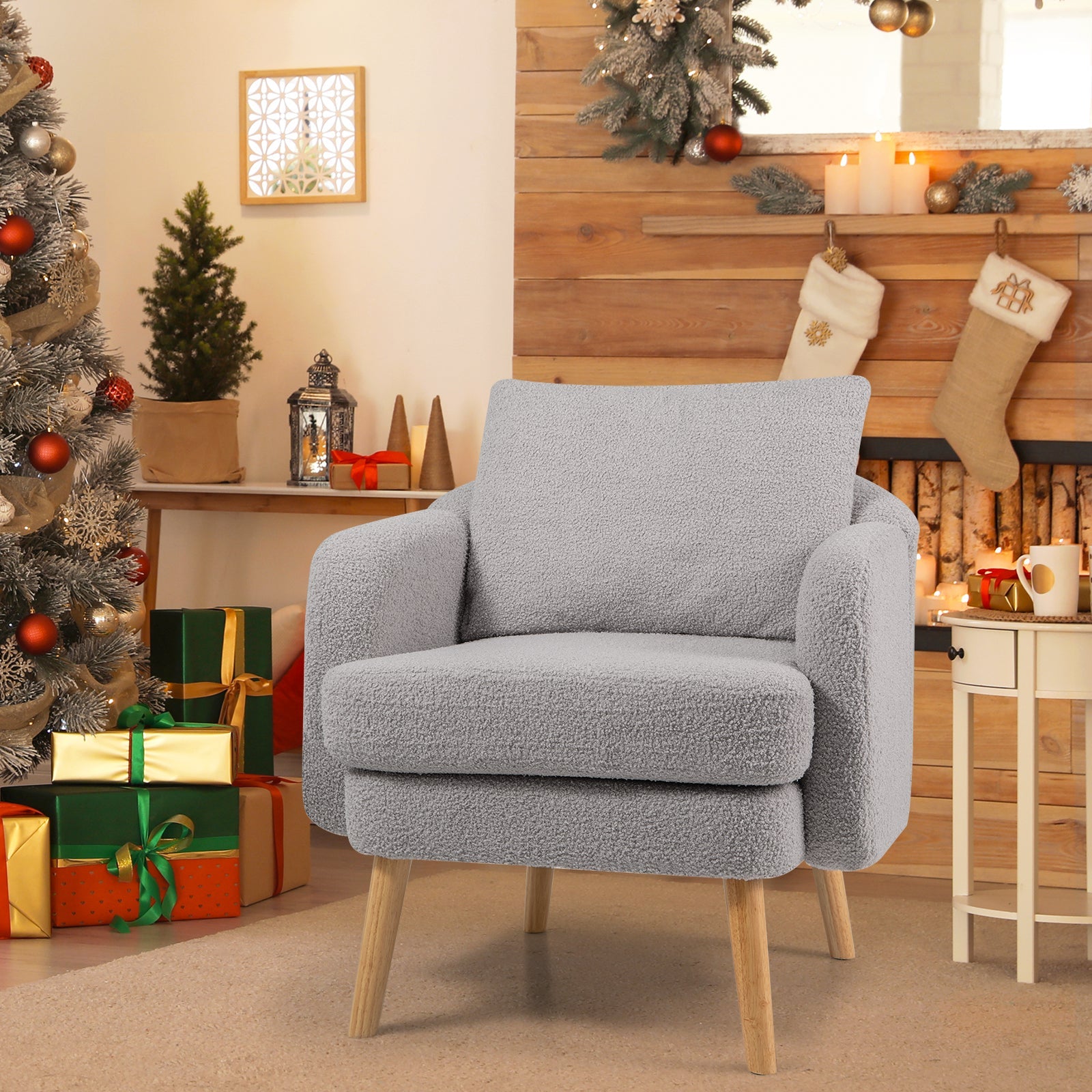 Sherpa Accent Chair — Grey