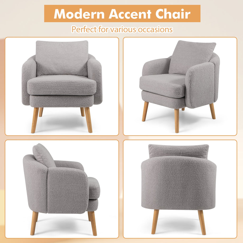Sherpa Accent Chair — Grey
