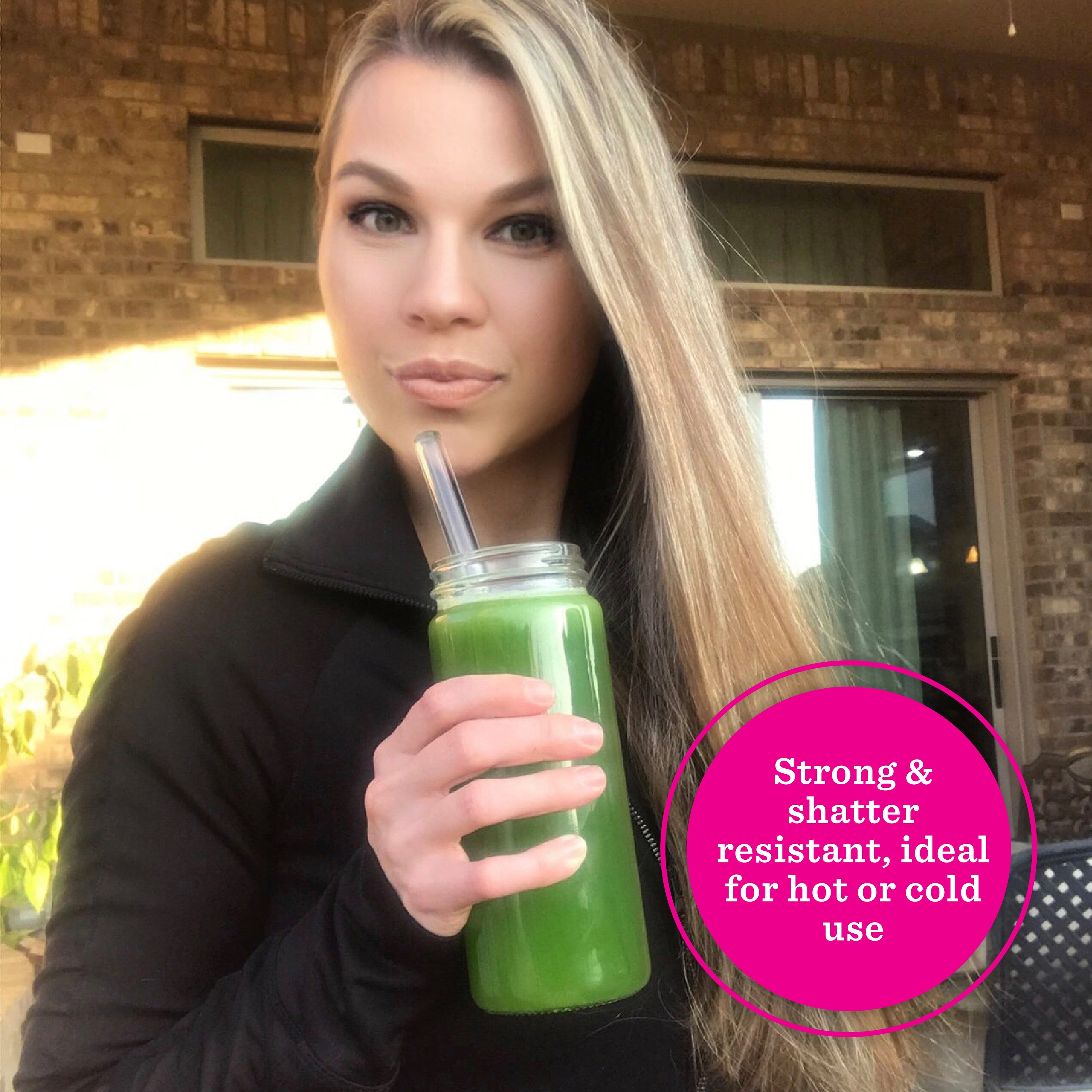Juice and Smoothie Glass Straw Set