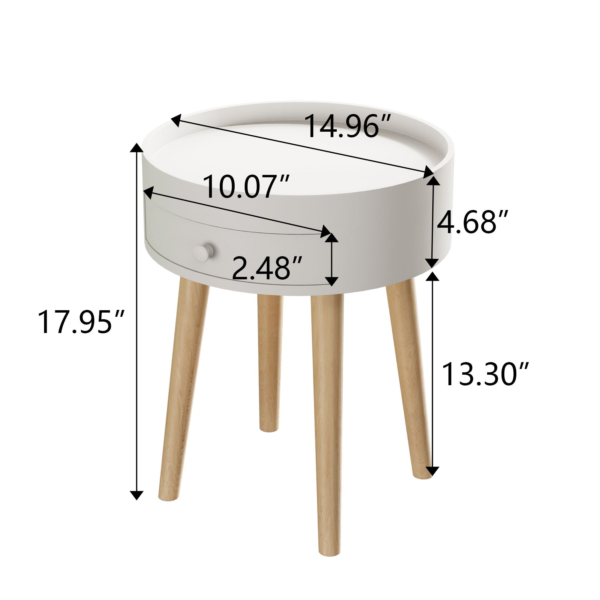 Storage Nightstand — White