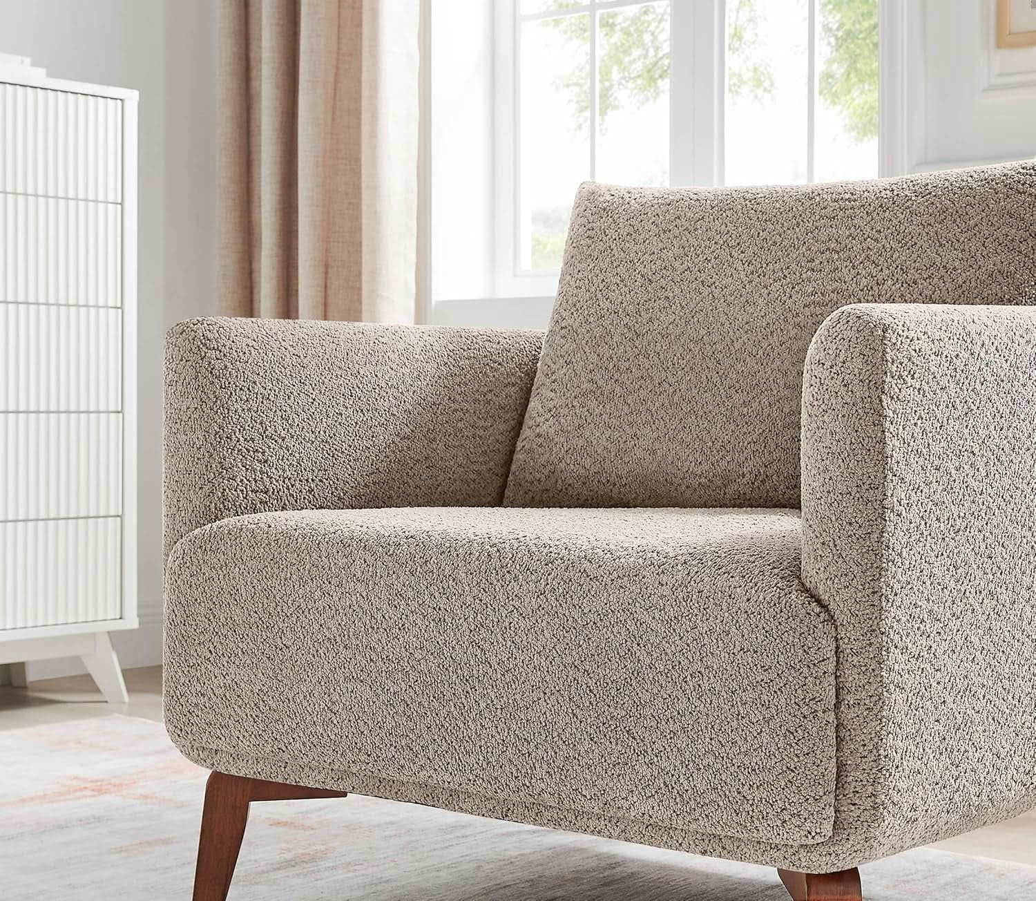 Oversized Upholstered Accent Chair — Camel