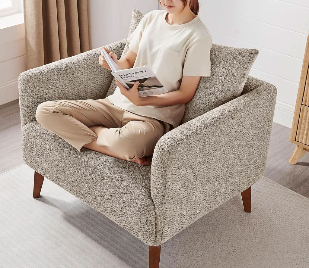 Oversized Upholstered Accent Chair — Camel