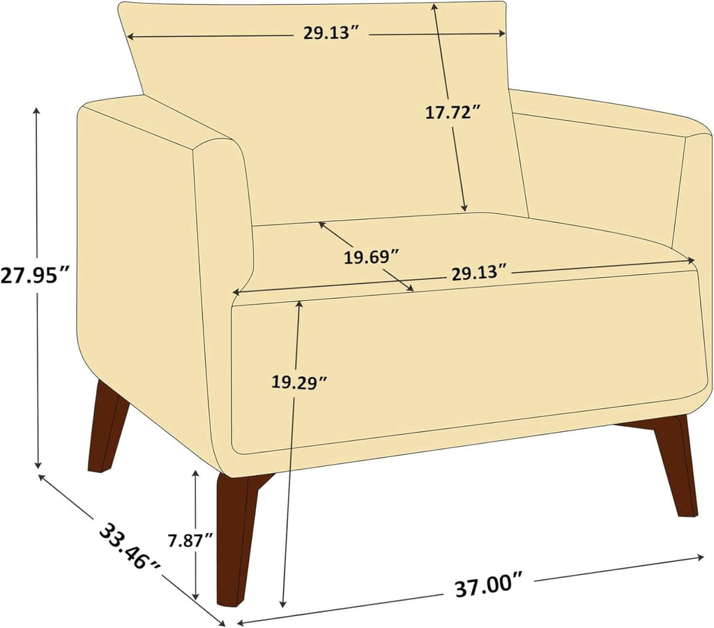 Oversized Upholstered Accent Chair — Camel
