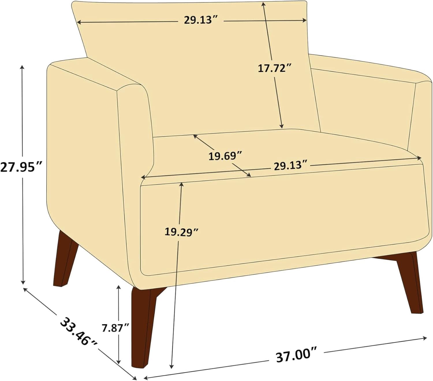 Oversized Upholstered Accent Chair — Camel