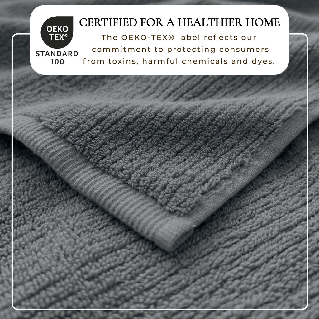 Turkish Cotton Ribbed 6-Piece Bath Towel Set - Georgiana Collection