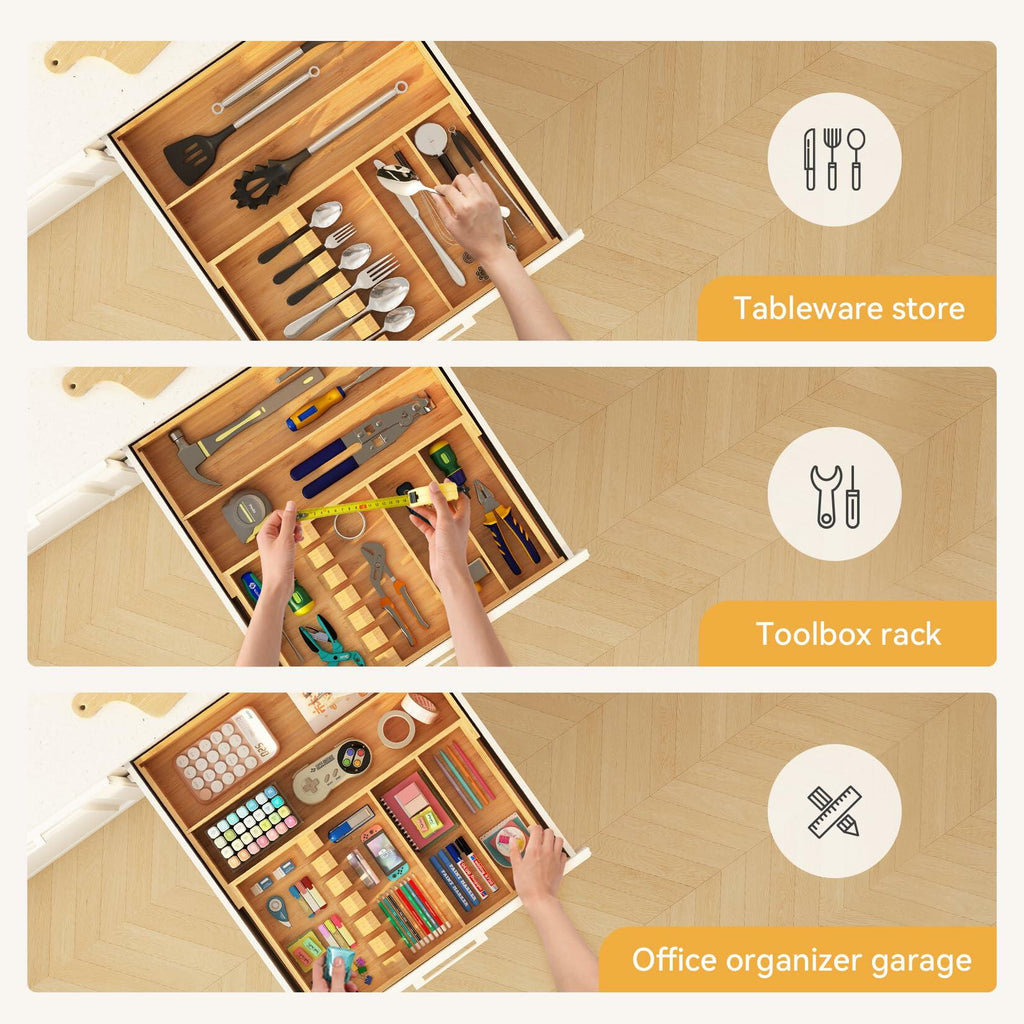 Expandable Bamboo Drawer Organizer