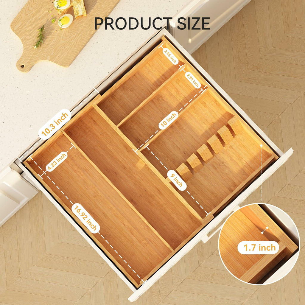Expandable Bamboo Drawer Organizer