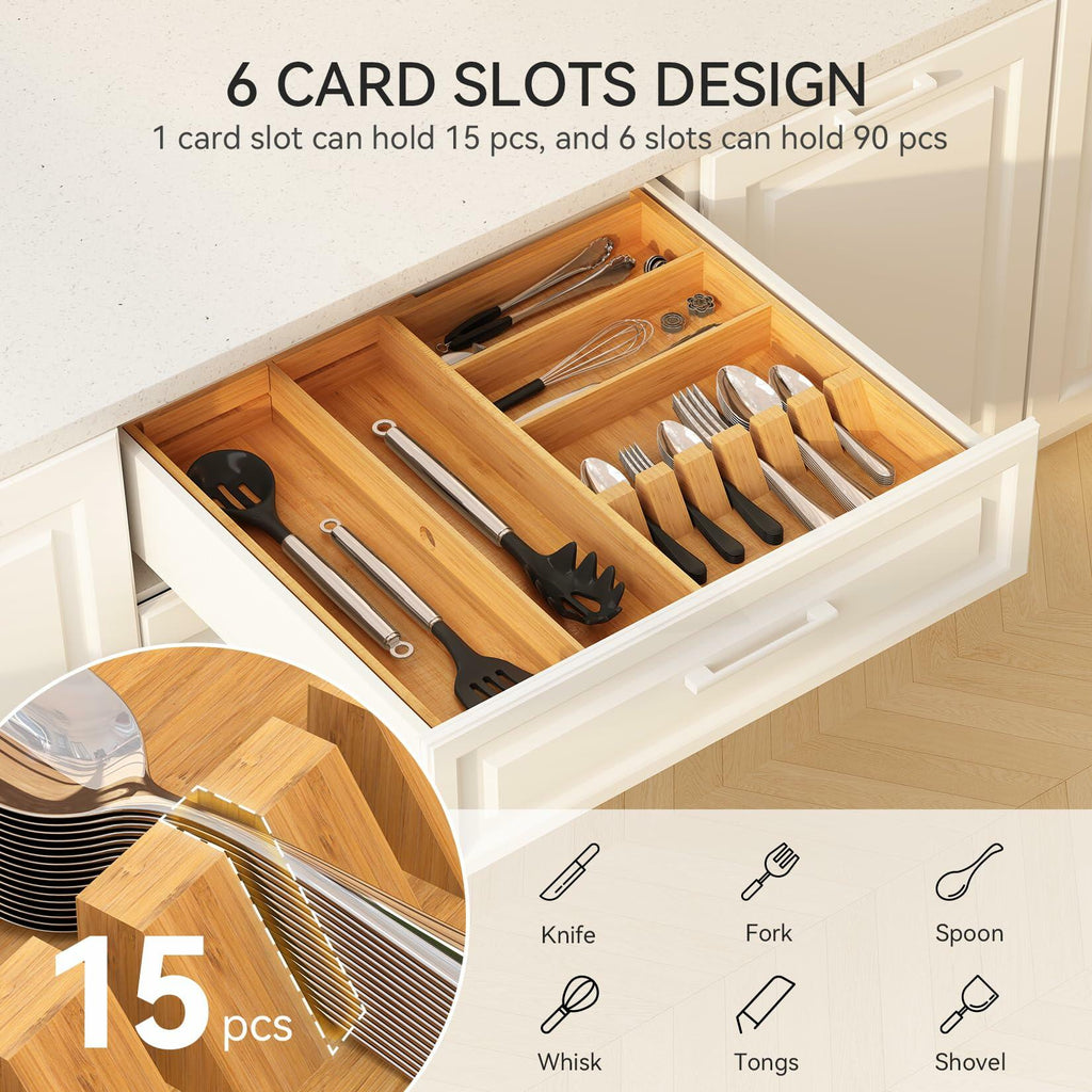 Expandable Bamboo Drawer Organizer