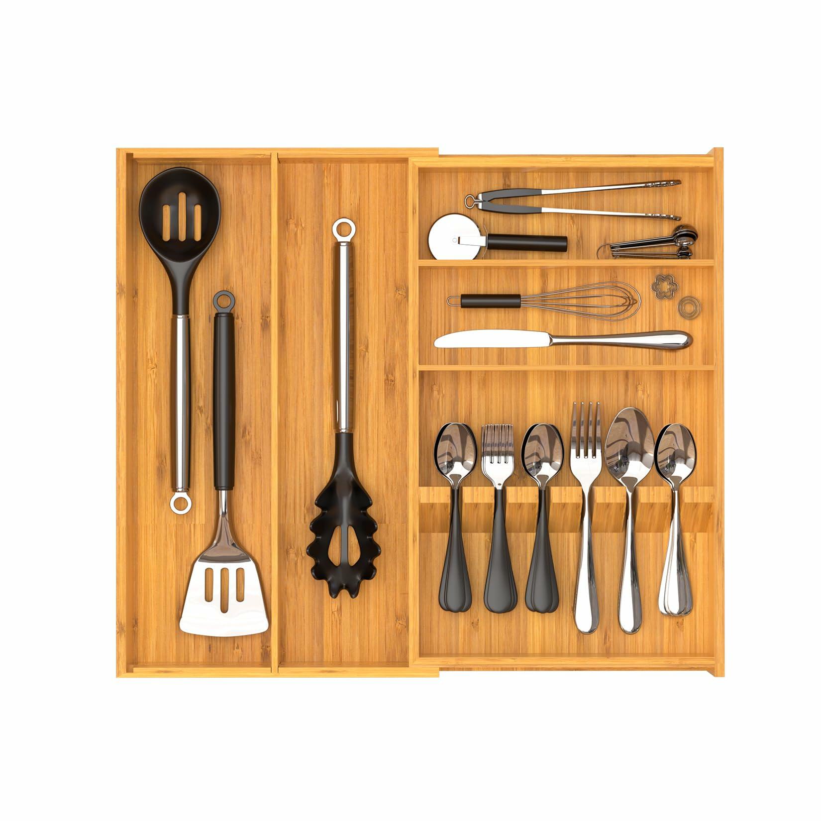Expandable Bamboo Drawer Organizer