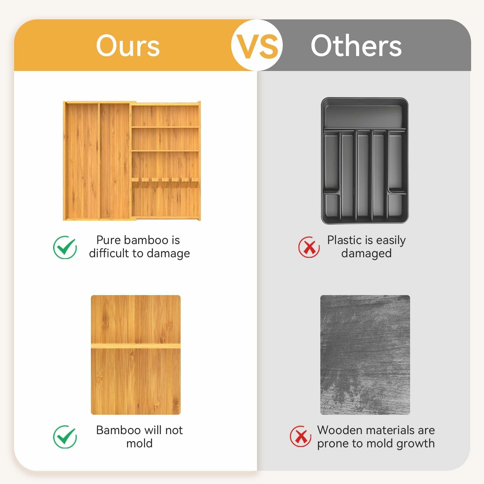 Expandable Bamboo Drawer Organizer