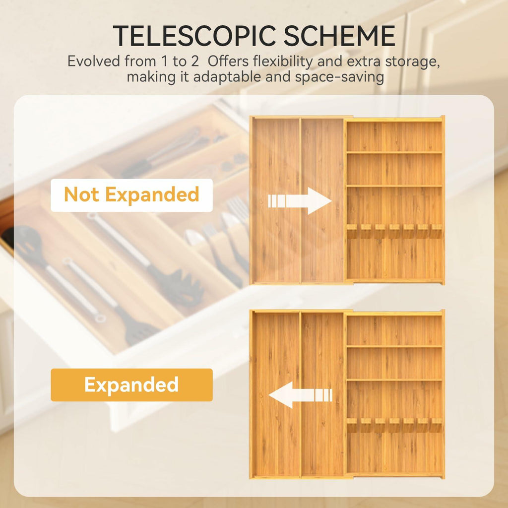 Expandable Bamboo Drawer Organizer